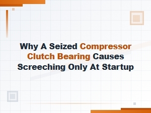 Screeching at Startup From Seized Compressor Clutch Bearings
